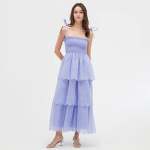 The Elise Nap Dress in Hyacinth Organza Dot